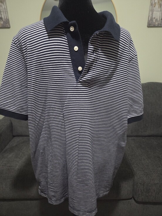 croft & barrow Other - croft & barrow Navy and White Striped Polo